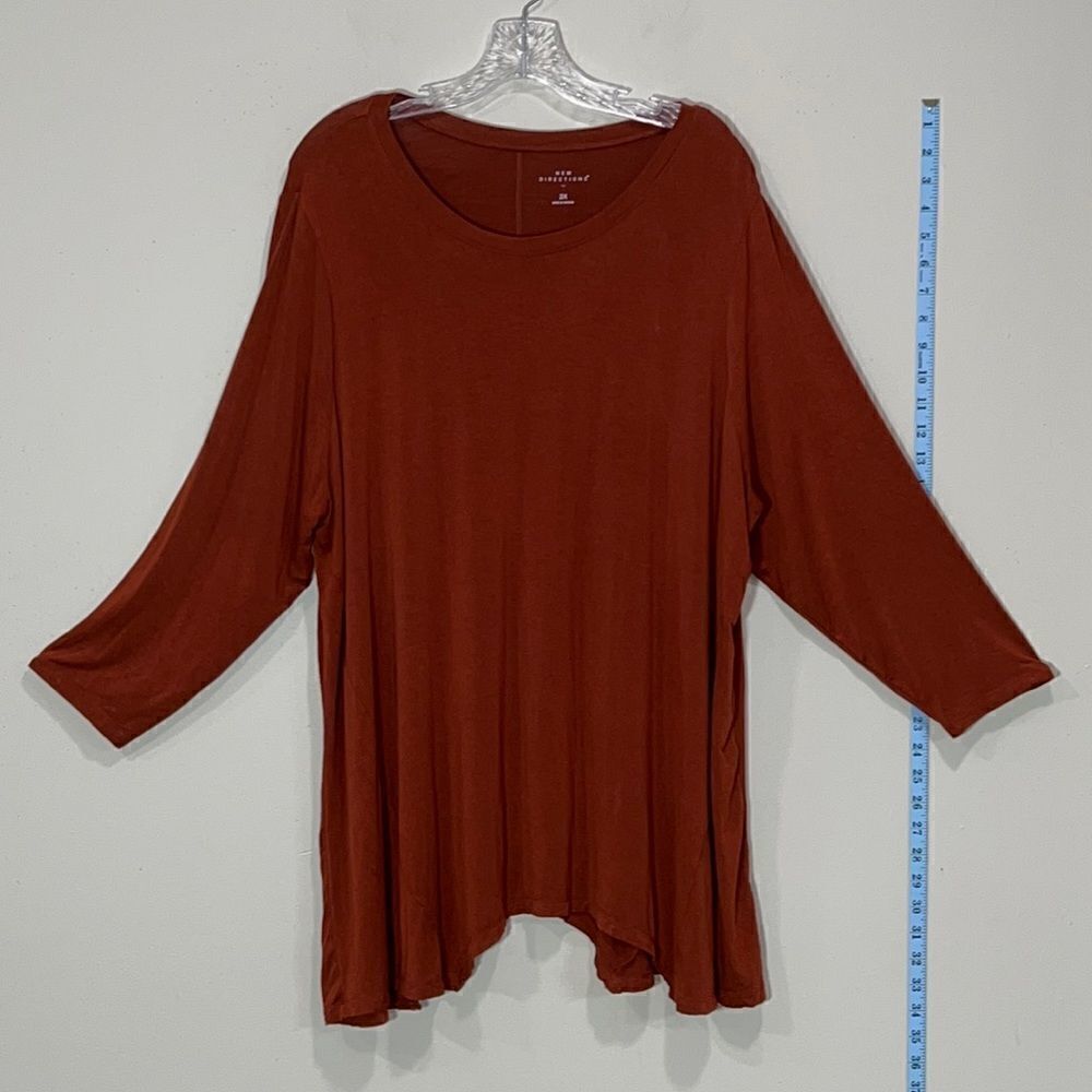 Plus Size Redish Orange Long Sleeve Top. Size 2X